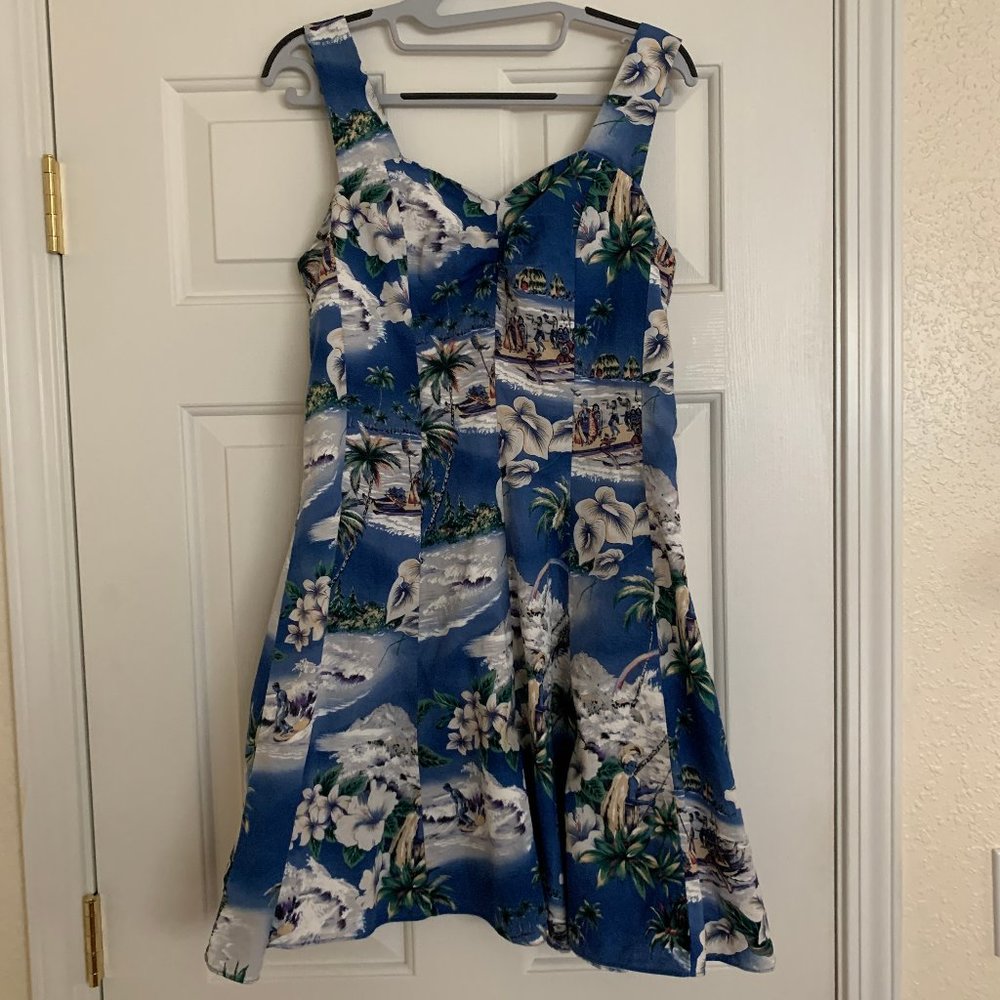 Jade Fashions Cotton Floral Hawaiian Dress Size S